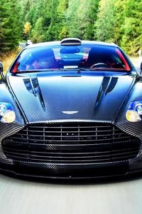 Превью обои aston martin, vanquish, 2015, вид спереди, движение