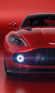 Превью обои aston martin vanquish zagato volante, aston martin, красный, вид спереди, суперкар, фары