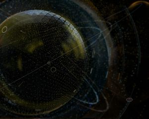 Превью обои атом, сфера, линии, точки, абстракция