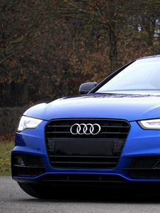 Превью обои audi, a5, синий, вид сбоку