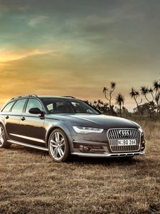 Превью обои audi, a6, allroad, вид сбоку, hdr