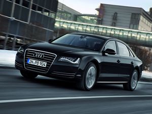 Превью обои audi, a8l, черный, вид сбоку