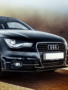 Превью обои audi, авто, вид сбоку, черный