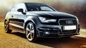 Превью обои audi, авто, вид сбоку, черный