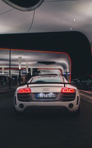 Превью обои audi, автомобиль, спорткар, вид сзади, фары