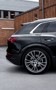 Превью обои audi, машина, черный, вид сбоку