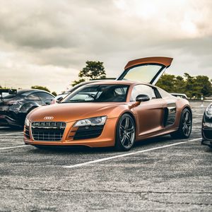 Превью обои audi, машина, спорткар, вид спереди