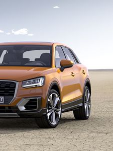 Превью обои audi q2, audi, автомобиль, коричневый, пустыня