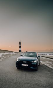 Превью обои audi q5, audi, автомобиль, синий, вид спереди