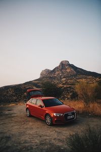 Превью обои audi q5, красный, горы