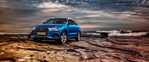 Превью обои audi q5, внедорожник, синий