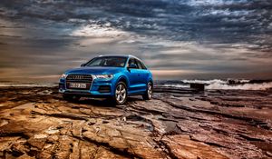 Превью обои audi q5, внедорожник, синий