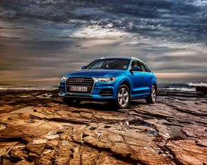 Превью обои audi q5, внедорожник, синий