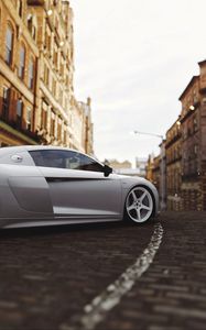 Превью обои audi r8, audi, колесо, вид сбоку