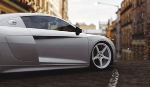 Превью обои audi r8, audi, колесо, вид сбоку