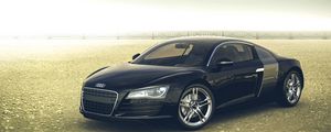 Превью обои audi, r8, черный, вид сбоку