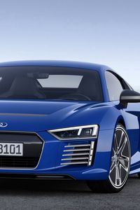 Превью обои audi, r8, синий, вид спереди