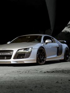 Превью обои audi, r8, вид сбоку, серебристый