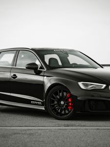 Превью обои audi, rs3, mtm, вид сбоку, черный