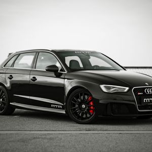 Превью обои audi, rs3, mtm, вид сбоку, черный