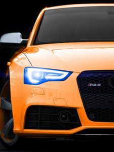 Превью обои audi rs5, audi, бампер, фары, свет