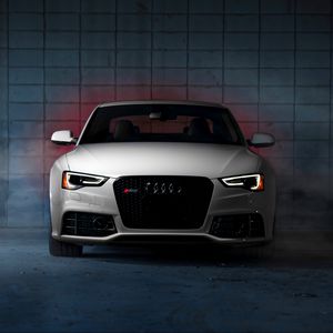 Превью обои audi, rs5, вид спереди, белый