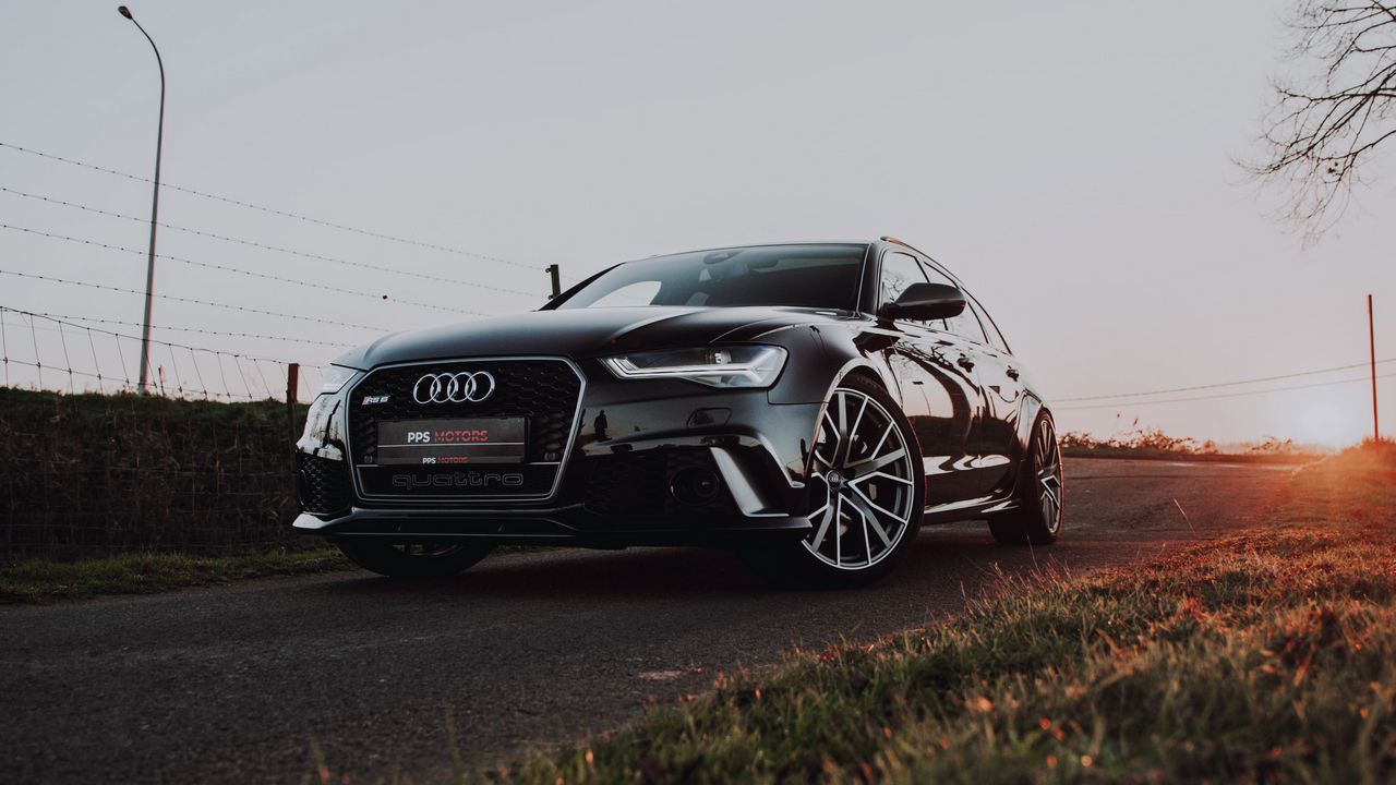 Обои audi rs6, audi, автомобиль, черный, дорога