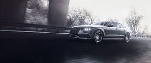 Превью обои audi rs7, audi, машина, серый, дорога, скорость