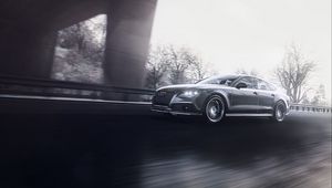 Превью обои audi rs7, audi, машина, серый, дорога, скорость