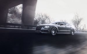 Превью обои audi rs7, audi, машина, серый, дорога, скорость