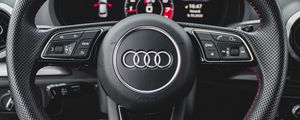 Превью обои audi, руль, панель приборов, автомобиль, черный