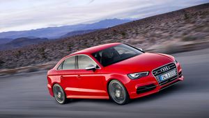 Превью обои audi, s3, красный, вид сбоку