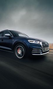 Превью обои audi sq5, audi, дорога, движение, скорость