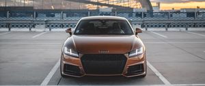 Превью обои audi tt, audi, машина, коричневый, вид спереди