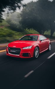 Превью обои audi tt, audi, спорткар, дорога, движение