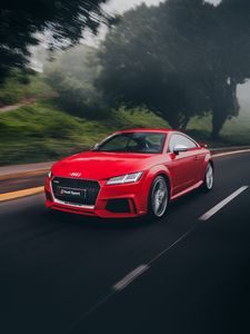 Превью обои audi tt, audi, спорткар, дорога, движение