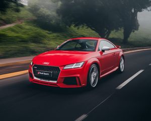 Превью обои audi tt, audi, спорткар, дорога, движение