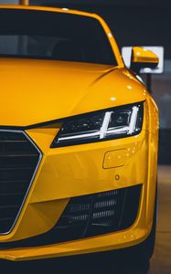 Превью обои audi tt, audi, вид спереди, фара