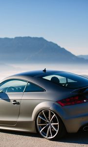 Превью обои audi tt, austria, туман, тюнинг, горы