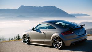 Превью обои audi tt, austria, туман, тюнинг, горы