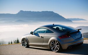 Превью обои audi tt, austria, туман, тюнинг, горы