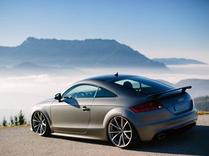 Превью обои audi tt, austria, туман, тюнинг, горы