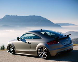 Превью обои audi tt, austria, туман, тюнинг, горы