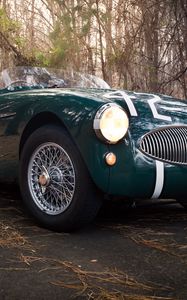 Превью обои austin healey, 100s, зеленый, вид спереди