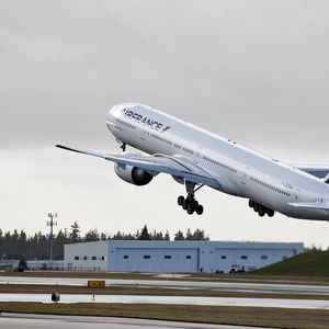 Превью обои авиалайнер, боинг, самолет, airfrance