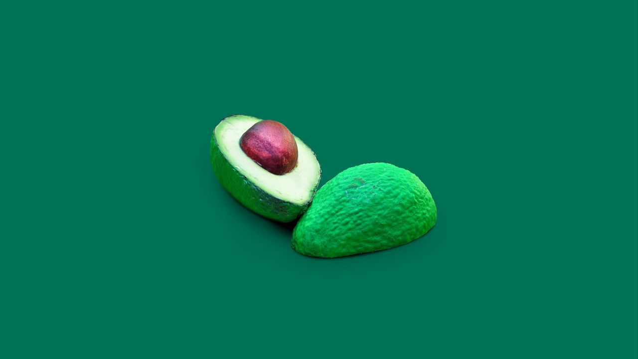 Обои авокадо, фрукт, экзотический, половина, зеленый