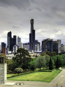 Превью обои австралия, мельбурн, небоскребы, природа, парк, красиво, прогулка, здания