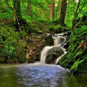 Превью обои австрия, кляйн-пёхларн, водопад, растительность