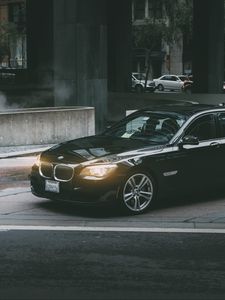 Превью обои авто, черный, вид сбоку