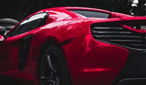 Превью обои авто, спорткар, вид сбоку, колесо, капли
